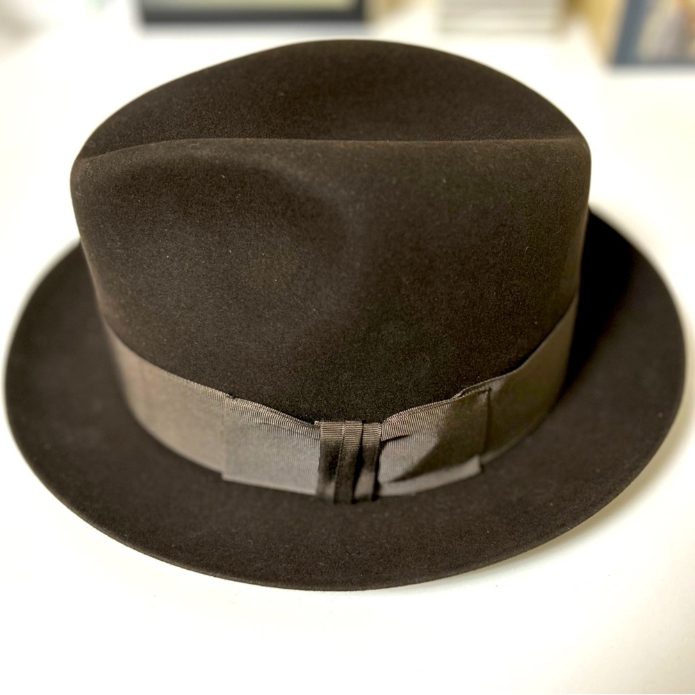 Stetson Brown Fedora with Cream Interior